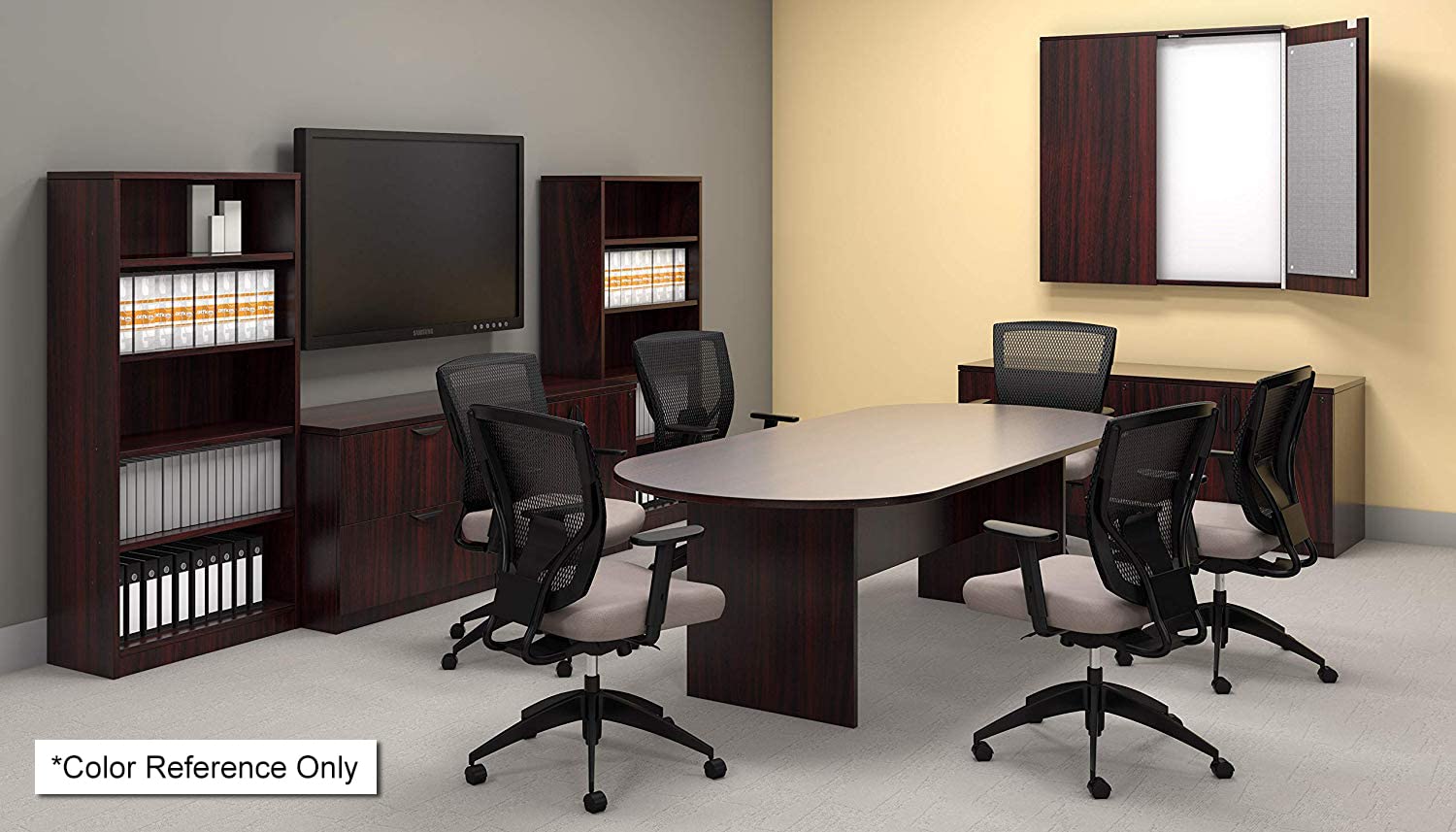 GOF 6FT, 8FT, 10FT Conference Table & Chair (G11782B) Set, Dark Cherry, Espresso, Artisan Grey, Mahogany, Walnut (10ft Table Only, Mahogany) - WoodArtSupply