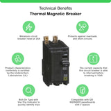 Square D - QOB220CP Circuit Breaker, Black Schneider Electric