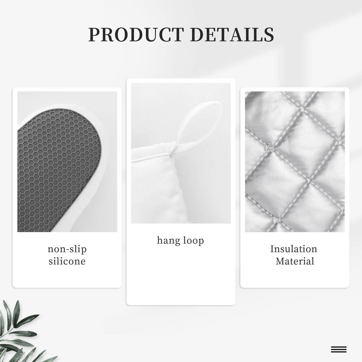 Oven Mitts Pot Holders Set Coffee Pattern Silicone Modern Art Kitchen Gloves Potholders Heat Resistant for Chef Baking Cooking Grilling BBQ 4 Pack Mitt SUPLUCHOM