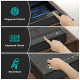 Dveron Biometric gun safe for handgun, Quick Access Fingerprint ＜1s Pistol Safe, Gun Lock Box Gun for Cloakroom Bedroom Nightstand and Car, Black Safe Box, Carbon Steel Construction Dveron