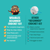 The Woobles Beginners Crochet Kit with Easy Peasy Yarn as seen on Shark Tank - with Step-by-Step Video Tutorials - Harry Potter The Woobles