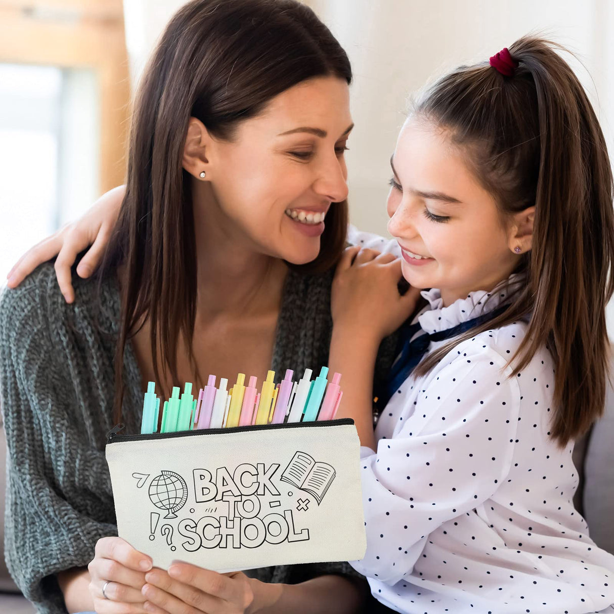 Sublimation Blank Bag Canvas Zipper Pouch Blank Makeup Bag Canvas Double-side Blank Pencil Case Bags for Painting DIY, 8.3 x 4.7 Inches(24 Pieces) Tenare