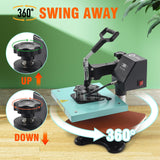 ColorSub 9x12 Inch Heat Press Machine, Professional Swing Away T-Shirt Press Machine for HTV, Sublimation, Heat Transfer Projects Teal ColorSub