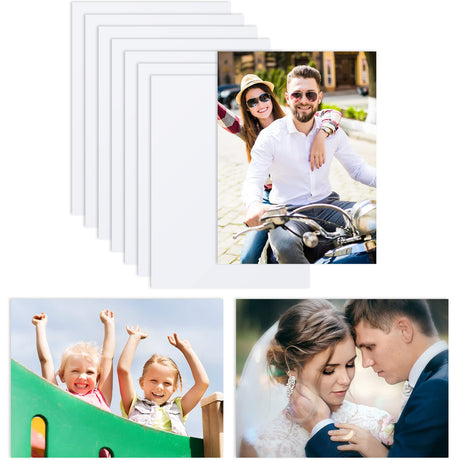 Hotop 8 Pieces Sublimation Aluminum Photo Sign Metal Blank Photo Board Sublimation Picture Panel Wall Art Aluminum Plate for Wedding DIY Printing Bedroom Living Room, White(8 x 10 Inch) Hotop