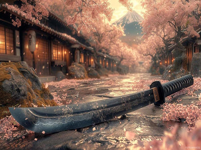 Diamond Painting Kits for Adults, 5D DIY Samurai Sword Diamond Art Paintng Cherry Blossoms Diamond Art, Full Drill Diamond Dots Gem Arts Crafts Paintings Kits, Home Wall Room Decor 12x16inch