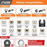 JTWEB Titanium Oscillating Tool Blade, 10PCS Oscillating Saw Blades Metal Cutting Multi Tool Blades Kits Wood and Metal Nails Plastic, Multitool Blades for Dewalt Milwaukee Bosch Dremel Rockwell JTWEB