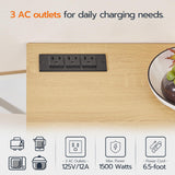 HOOBRO Kitchen Island with Power Outlet, Kitchen Island on Wheels, Rolling Kitchen Island Cart with 3 Drawers, Storage Cabinet and Adjustable Shelf, for Home and Kitchen, White and Natural WN15UZD01 HOOBRO