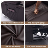 PU Leather Extra Wide Manual Recliner for Adults with Massage and Heat, Large Lazy Chair with 1.5X Sponge Comfort Arm and Back for Living Room, Bedroom PeacefulHues