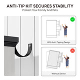 LIKIMIO Farmhouse 8 Drawer Dresser for Bedroom, 52" Wide Dresser Drawers with Storage, Rustic Wooden Chest of Drawers for Bedroom, Hallway, Antique White LIKIMIO