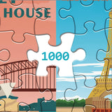 World Landmarks Travel Puzzle 1000 Pieces for Adult, Landscape Scene Jigsaw Puzzle of World Most Visited Tourist Attractions, Travel City Scenic Scenery Poster Jigsaw Puzzles BBOLDIN