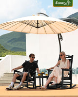 SUUNYN Outdoor Rocking Chair, High Back Porch Rocker Chair, All Weather Resistant HDPE Oversized Rocking Chairs for Patio, Garden, Lawn, Indoor (Black) SUUNYN