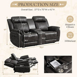 Neptane Power Loveseat Recliner Sofa with Zero Gravity, Adjustable Headrest, Power Reclining Loveseat with Console, Dual Ports, Wall Hugger Love seat Recliner for Living Room (Charcoal, Loveseat) Neptane