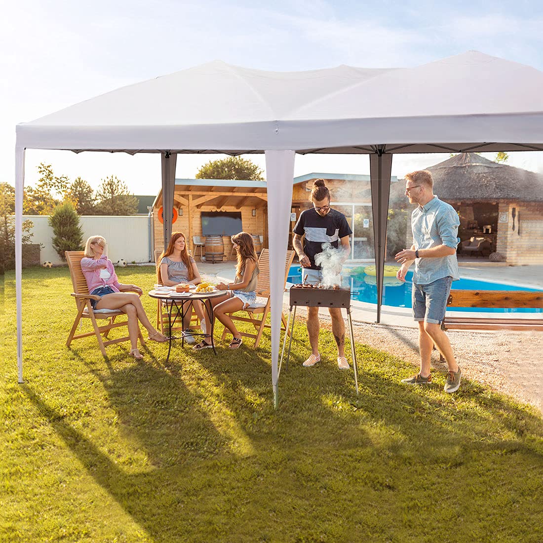 Quictent 10x20 ft Ez Pop up Canopy Tent Instant Shelter Party Tent Outdoor Event Gazebo Waterproof with 6 Sand Bags