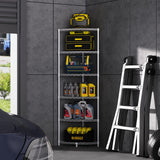 6 Tier NSF Metal Corner Shelf Wire Shelving Unit, 420lbs Capacity Heavy Duty Adjustable Storage Rack with Shelf Liners for Closet Kitchen Bathroom Garage Basement, 72" H x 18" L x 18" D - White pouseayar