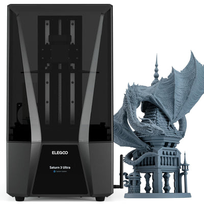 ELEGOO Saturn 3 Ultra MSLA 3D Printer with 10" 12K Monochrome LCD, Wi-Fi Transfer, ACF Release Liner Film, Desktop Resin 3D Printer with Large Printing Size of 8.62 x 4.84 x 10.24 inches