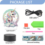JISHSHAY Diamond Painting Night Light Diamond Art Table Lamps Gem Art LED Lights Gem Painting Desk Lamp Mosaic Kits for Adults DIY Kits for Adults Paint by Numbers,with Special Shaped Crystal,Unicorn JISHSHAY
