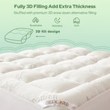 BEDLORE Queen Mattress Topper Viscose Derived from Bamboo, Thick Pillow Top Mattress Pad with Stretchable Pockets for 6-18 inches Mattress, Soft Breathable Mattress Topper for Back Pain Relief BEDLORE
