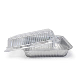 (35 Pack) 8” x 8” Square Baking Cake Pans with Plastic Dome Lids | Heavy Duty l Disposable Aluminum Foil Tins l Portable Food Containers l Perfect for Roasting Oven Toaster Cooking Fig & Leaf