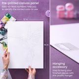 ARTEZA Paint by Numbers for Adults, 12x16 Inches, 21-Piece Hummingbird Painting Kit, Includes Canvas Panel, 12 Acrylic Paint Pots & 5 Paintbrushes for Home & Office Decor ARTEZA