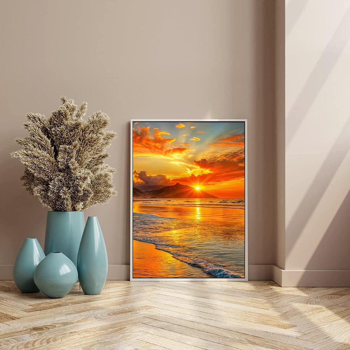 RYMILIE 5D Diamond Painting Kits for Adults - Sunset Beach Diamond Art Kits for Beginner,DIY Full Drill Diamond Dots Crystal Craft Kits for Home Wall Decor Gifts 12x16in RYMILIE