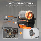 Giraffe Tools Grandfalls Pressure Washer Pro, Electric Wall Mount Power Washer with 100FT Retractable Pressure Hoses, 3300PSI, 1.6GPM, 4 Nozzles, Foam Cannon for Cars/Patios, Dark Silver Giraffe Tools