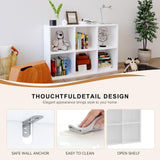Chyanmoo White Bookshelf 6-Cube Storage Organizer | Open Cubby Shelving Unit with Extra Thick Edges - Space-Saving Wooden Shelf for Home Office & Display Storage Chyanmoo