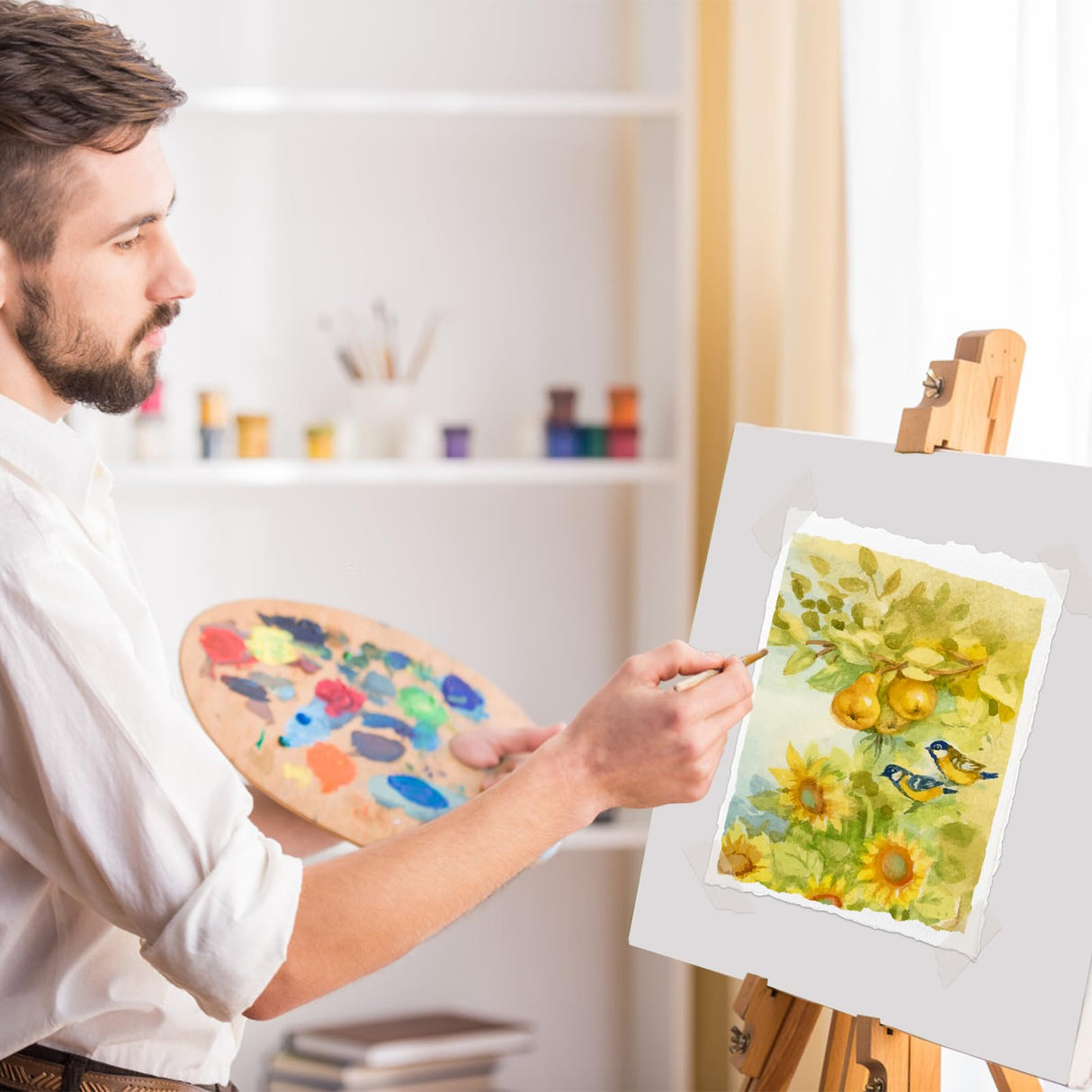 25 Sheets Watercolor Paper, 300 GSM Deckled Edge Paper 4 x 6 inch Rough/Textured Handmade Paper Cotton Paper White Textured Paper for Watercolors, Wedding Invitations, Cards, Crafts Prudiut