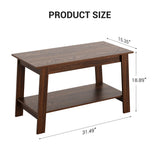 GarveeHome 2-Tie Coffee Table, Rustic Wood Living Room Tables with Open Rectangular Storage Compartment, Coffee Tables for Living Room, Outdoors, Home Office, Bedroom, Walnut GarveeHome