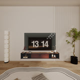 Furniloft 55'' Floating TV Stand,Wall Mounted TV Console,Floating TV Cabinet,Under TV Shelf for Bedroom Living Room(Walnut) Furniloft