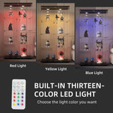 FANYUSHOW Glass Display Cabinet with LED Light, 2 Doors and Lock, Quick-Install Style 4-Shelf Curio Cabinet 5mm Tempered Glass Bookshelf for Living Room, Bedroom, 65" H x 32''L x 14''W (Black) FANYUSHOW