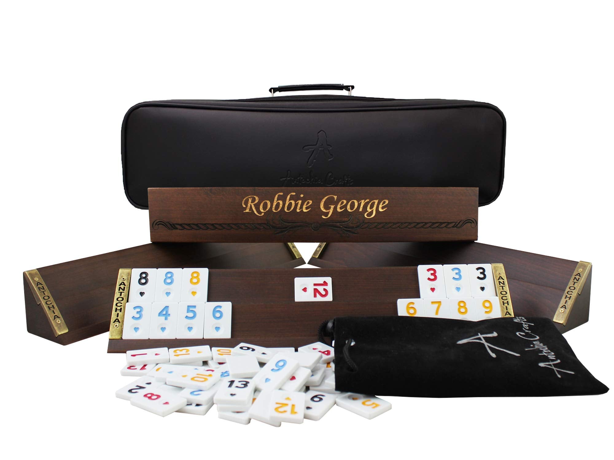 Unique Rummy Designs Antochia Crafts Custom Wooden Rummy Racks and Tiles - Personalized ...