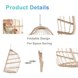 BRIGHTREE Wicker Egg Chair Without Stand,Indoor Outdoor 360 Swivel Hanging Egg Chair Rattan Patio Basket Chair no Stand Foldable Hammock Egg Chair with Cushion for Bedroom Balcony BRIGHTREE