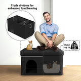 MESTYL Extra Large Cat Litter Box Enclosure, 34"x20"x20" Hidden Litter Box Furniture with Flip-Up Lid,Cat Litter Box Storage Bench for Living Room or Bedroom, Odor Control, Easy to Assemble mestyl