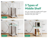 AODK 51 Inch Computer Desk with Fabric Drawers & USB Power Outlets- Reversible Home Office Desk with Storage Shelves, Work from Home, Modern Work/Writing/Study Table for Bedroom, White AODK