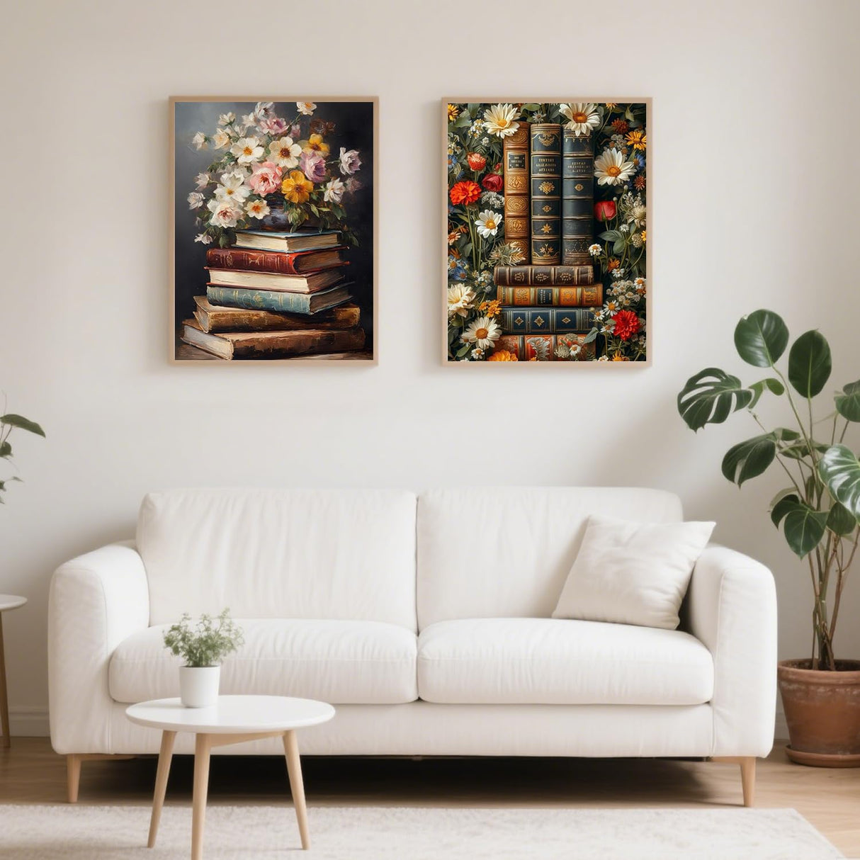 2 Pack Flower Paint by Numbers Kit for Adults, Book Paint by Numbers for Adults, DIY Adult Painting by Numbers Beginners on Canvas Acrylic for Home Wall Art Decor 12x16Inch (Rolled Package) Mandun