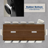 ahliss Sturdy Conference Table with Cable Management Grommets Modern Rectangle Office Meeting Table with Wood Tabletop and Metal Frame & Legs- Easy Assembly Boardroom Table (Dark brown, 10 foot) ahliss