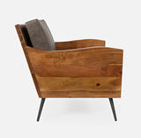 Jofran Karma Genuine Leather Live Edge Accent Chair, Bourbon Jofran Inc.