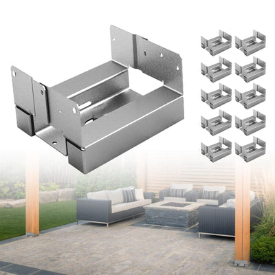 LARIFULL 4x4 Post Base (Inner Size 3 1/2 "x3 1/2") Adjustable Wood Post Brackets for Concrete for Deck/Patio/Gazebo/Pergola… (10)