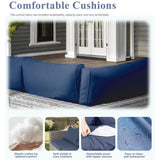 XTWEEX 7-Piece Outdoor Sectional Sofa Set, Wicker Patio Furniture with Navy Blue Cushions for Your Villa, Balcony, Porch, Backyard, Gray Rattan XTWEEX