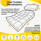 MAGIC ELEPHANT Egg Chair Cushion, Memory Foam Hanging Egg Chair Cushion Replacement, Indoor Outdoor Hammock Basket Swing Cushion with Headrest (Grey) MAGIC ELEPHANT