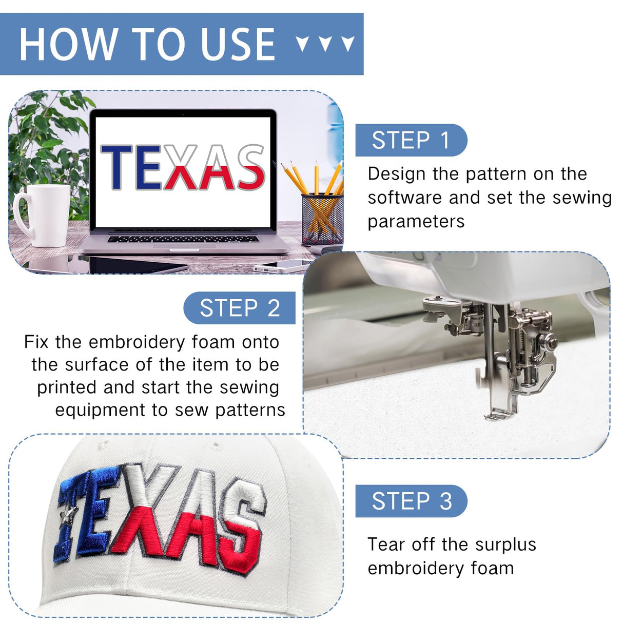 Innconee 30 Pcs Embroidery Puffy Foam 6 x 9 Inch 3mm EVA Foam Sheets for 3D Embroidery Crafts and Arts, Hand Sewing, DIY Projects, Cosplay Costumes, Quilting, Hats, Pillows, Bags(White) Innconee