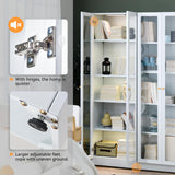 Metal Storage Cabinet with Doors, Tall Bookcase with 4 Adjustable Shelves, 70.87" Cabinet Display Case for Collectibles, White Bookshelf for Home Office, Living Room, Library Generic