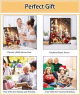 Meothan Christmas Paint by Bumbers for Adults Xmas Candles DIY Paint by Numbers Acrylic Paint Canvas Winter Painting Art Kits for Home Decor and Gifts 16x20 Inch (Without Frame) Meothan