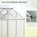 Outsunny 6' x 6' Walk-in Polycarbonate Greenhouse with Roof Vent for Ventilation & Rain Gutter, Heavy Duty Aluminum Green House, Hobby Greenhouse for Winter Outsunny
