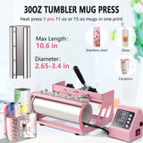 Hitgrand Heat Press Machine 12x15 inch, Heat Press Machine for T-Shirts, 8 in 1 Heat Press with 30 OZ Tumbler Press, Combo Tumbler Heat Press Machine Sublimation for Hat Cap Mug Plate Hitgrand