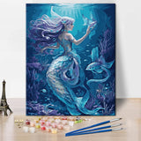Adult Paint By Number Mermaid Girl of the Sea Painting By Numbers Ocean Princess Paint By Number Artwork for Girl Kids Gift Modern DIY Home Wall Decor for Living Room Bedroom Canvas Art 16x20 Inch Rebotipy