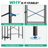 Kalrin Over The Toilet Storage Rack with Extra Side Shelves, 4-Tier Bathroom Over Toilet Storage with Adjustable Shelf & Drain Basket, Freestanding Bathroom Organizer for Balcony, Laundry(Pure Black) Kalrin