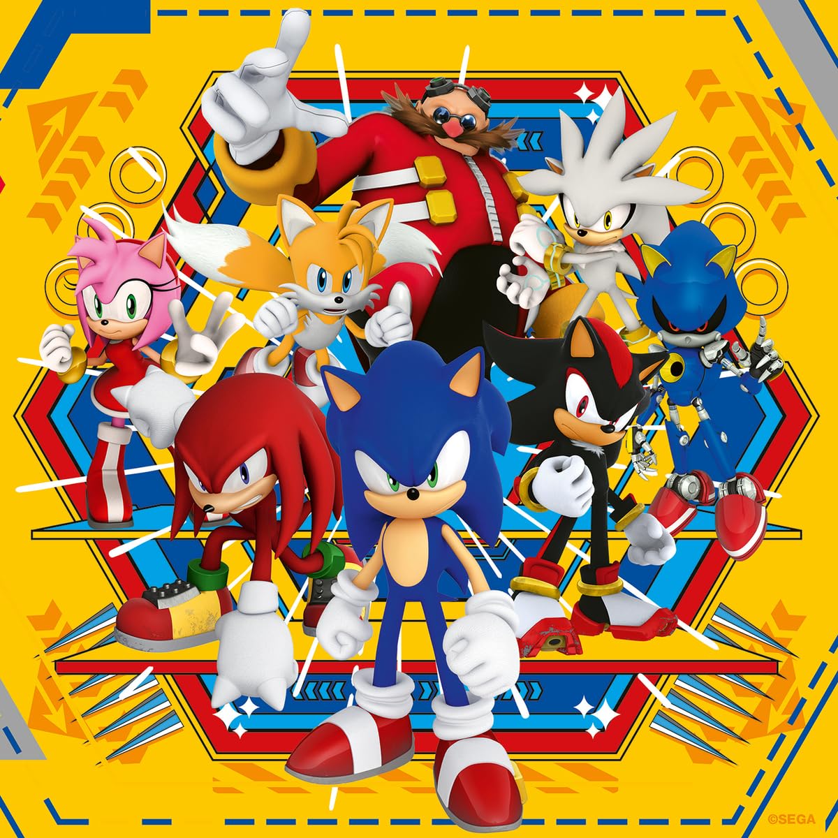 Ravensburger Sonic The Hedgehog 3 x 49 Piece Jigsaw Puzzle Set for Kids - Screen-Free Activity Boosts Concentration and Focus