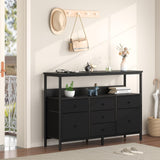 Yoobure TV Stand Dresser for Bedroom, 7 Fabric Drawers Entertainment Center, LED Dressers with Power Outlets, TV Stands for Living Room with Storage Shelf, TV Console Entertainment Stand up to 50" TV Yoobure