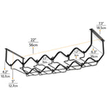 Wallniture Piccola Under Cabinet Wine Rack & Glasses Holder, Kitchen Organization with 6 Bottle Organizer Metal Black Wallniture